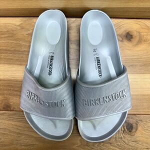 Birkenstock Eva Barbados Sandals 6 W EU 37 Silver Slides Walking Vacation Resort